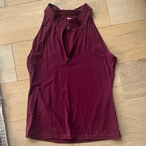 Elegant Sleeveless Maroon Golf Tank Top